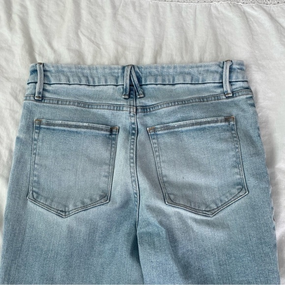 Good American Size 12/31 Classic Faded Natural Frayed Hem jeans ankle - Picture 5 of 9